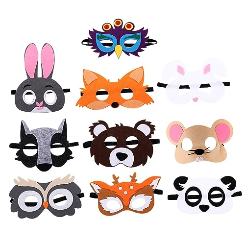 Toyvian 10St Dschungel-Jagdmaske LED-Masken Augenmaske Halloween-Maske Maskerade Dinosaurierkostüm halloween costume halloween kleidung Geschenkideen Cosplay-Tiermasken Festivalmaske Vlies von Toyvian