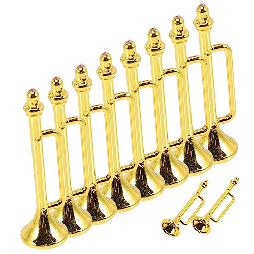Toyvian 10St Musikinstrumentenmodell Miniaturen Puppenhaus-Musikinstrumente Musical Instruments für Miniatur-Musikinstrumente winzige Musikinstrumente Plastik Golden von Toyvian