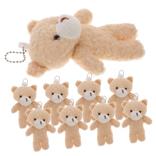 Toyvian 10St Teddybär-Anhänger entzückender Bärenanhänger kleine Bären verschleißfeste kleine Bären Mini-Bären- ausgestopfte Bärenpuppe Wohnaccessoire PP Baumwolle Beige von Toyvian