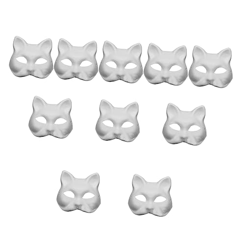 Toyvian 10St Zellstoff-Blank-Maske Maskierung Masken bemalte Gesichtsmaske Zellstoff leere Maske Party halloween mask halloweenmaske katze gesichtsmaske unbemalte maske selber machen Weiß Toyvian 10St Zellstoff-Blank-Maske Maskierung Masken bemalte Gesichtsmaske Zellstoff leere Maske Party halloween mask halloweenmaske katze gesichtsmaske unbemalte maske selber machen Weiß von Toyvian