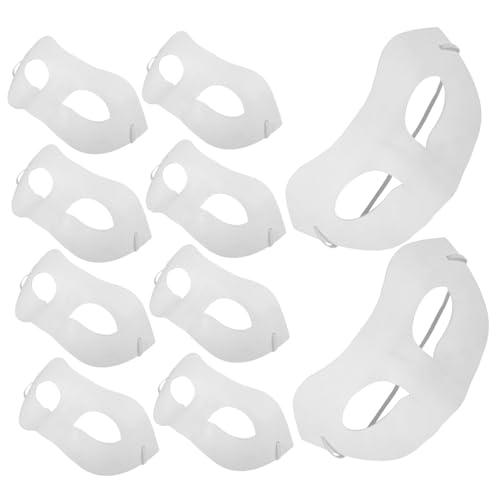 Toyvian 10St handbemalte maske selber machen weiße Halbgesichtsmaske Weiße Maske zum Dekorieren halloween masken halloweenmaske leere maske für bühnenaufführung leere DIY-Masken Papier von Toyvian