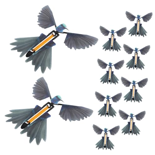 Toyvian 10Stücke Fliegende Spielzeuge Lustige Gummibandbetriebene Vogelspielzeuge für Partys und Festivals Kreative für Freunde von Toyvian