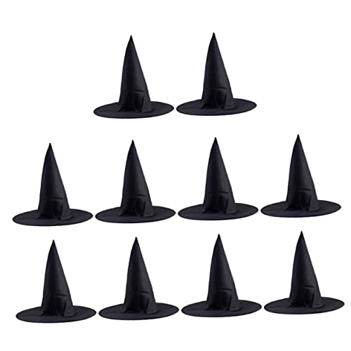 Toyvian 10Stücke Halloween Hexenhüte Schwarz Vielseitige Partydekoration für Halloween Cosplay und Fotos Atmungsaktiv und Langlebig für Garten und Flur von Toyvian