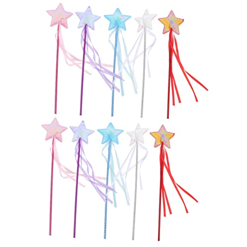 Toyvian 10Stücke Lustige Feenstäbe mit Fünfzackigem Stern Halloween und Kinderparty Zubehör Zauberhaftes für Jungen für Cosplay von Toyvian