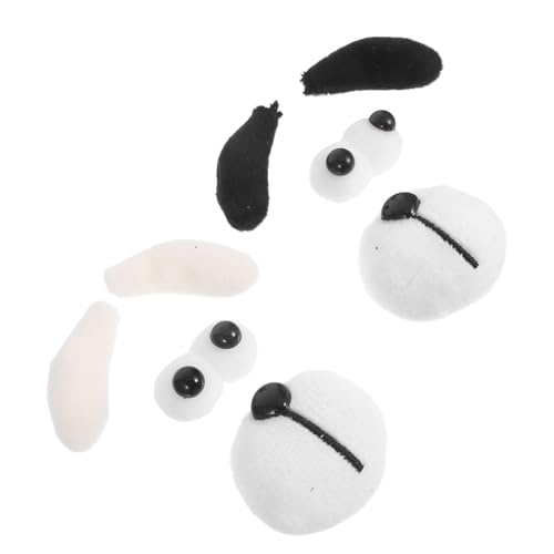 Toyvian 10er-Set Plüsch-Hundeanhänger: DIY-Zubehör für Strandtaschen – Welpen-Plüschaugen, Nase, Augenbraue – Dekoration für Kinderhandtaschen zum Basteln, Handtaschen, Geldbörsen, von Toyvian