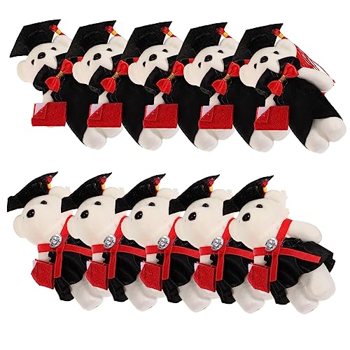 Toyvian Plüschtier Abitur Bär Blumenstrauß Dekorationen 10er Set Abitur High School 2023 von Toyvian