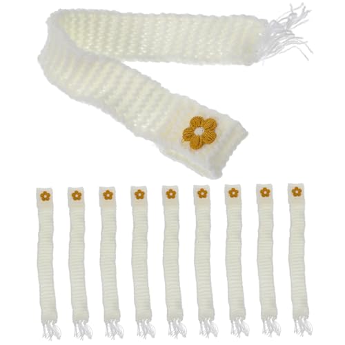 Toyvian 10 Stück Puppenschal Strick Baby Puppen Accessoires Mini Plüsch Schals Weihnachten Chiffon Unser Individueller Karierter Schal Party Gastgeschenk Chunky Accessoire Baumwolle Weiß von Toyvian