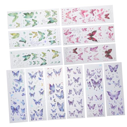 Toyvian 12 Blatt Aufkleberdekoration Selbstklebender Aufkleber Schmetterlingsaufkleber Tagebuch Dekorative Abziehbilder Scrapbooking-Materialien DIY Tagebuch Aufkleber Das Haustier Toyvian 12 Blatt Aufkleberdekoration Selbstklebender Aufkleber Schmetterlingsaufkleber Tagebuch Dekorative Abziehbilder Scrapbooking-Materialien DIY Tagebuch Aufkleber Das Haustier von Toyvian