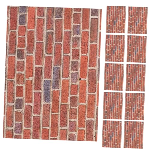 Toyvian 12 Blatt Maßstab Rote Mauer Wandverkleidung Leicht Zuschneidbar Komplettset für Miniatur Wände Innenraumgestaltung Toyvian 12 Blatt Maßstab Rote Mauer Wandverkleidung Leicht Zuschneidbar Komplettset für Miniatur Wände Innenraumgestaltung von Toyvian