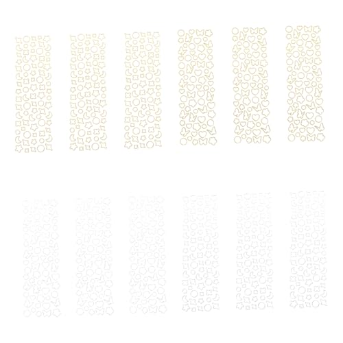 Toyvian 12 Blatt Teiliges Scrapbook Sticker aus Papier mit Gold und Silberfarbenen Kanten DIY Dekorationsaufkleber für Tagebücher Kalender Fotoalben und Bastelprojekte Praktische Planer von Toyvian