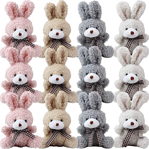 Toyvian 12 Flauschige Kaninchen Schlüsselanhänger Plüsch Hase Schlüsselanhänger Mini Hase Stofftier Für Ostereier Füllkörbe Füller Osterparty Liefert Dekorationen (Zufällige Farbe) von Toyvian