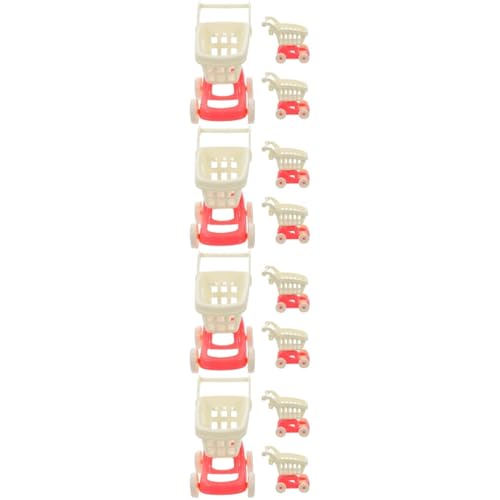 Toyvian 12 STK Einkaufswagen-Ornamente Minispielzeug Für Mädchen Puppenhaus-einkaufswagen Miniatur-supermarktwagen Make-up-Spielzeug Miniwagen Abgeben Kind Macaron Plastik von Toyvian