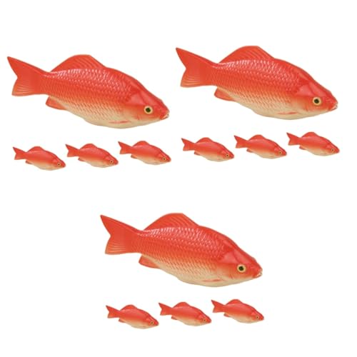 Toyvian 12 STK Simulation von Schaumfischen künstliche Fische Plastik Fische Künstliches Fischornament Tierfiguren gefälschter Mais Statue Spielzeug Zubehör Kind gefälschter Fisch rot von Toyvian