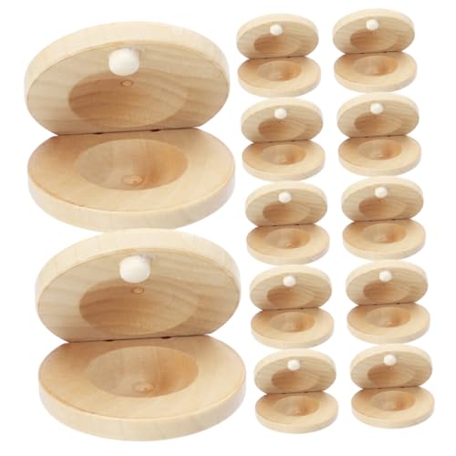 Toyvian 12 Stck Teiliges Holz Kastagnetten Kleine Rhythmische Finger Klatschen aus Robustem Holz Langlebiges Musikinstrument für Fördert Frühe Musikbildung und Spielspaß von Toyvian