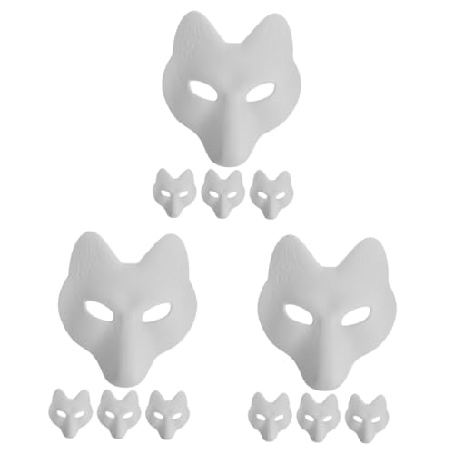 Toyvian 12 Stk Fuchs Maske Gesichtsmaske halloween maske mouth mask Outfit Fuchskostüm Halloween-Maskenstütze weiße Maskerademaske für Frauen Cosplay Requisiten Japan Zubehör Kleidung Pu von Toyvian