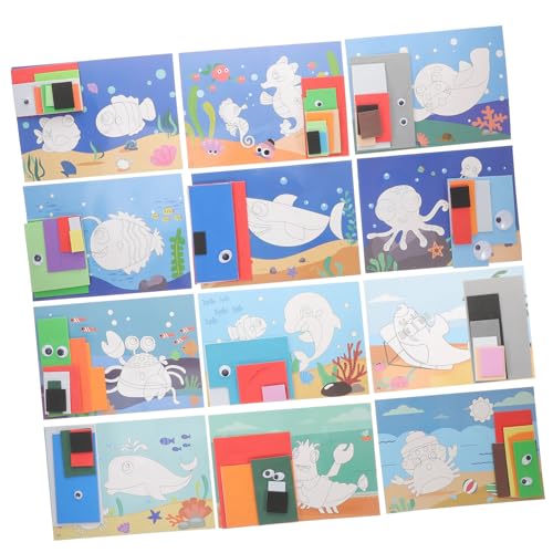 Toyvian 12 Stück 3D-dreidimensionalpuzzlespielzeug Kleinkind-Puzzle Form-Puzzle- 3D-tieraufkleber Rätsel Die Tierpuzzle Tier Aufkleber Selber Machen Kunst Und Handwerk Eva von Toyvian