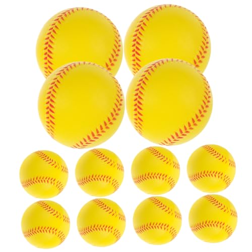 Toyvian 12 Stück Baseball Flummis Aus Schwamm Für Outdoor Für Weiche Kleine Baseballs Flummis Baseballball Kleinkind Das Baseballs Jagt Softball Trainingsbälle Gelb von Toyvian