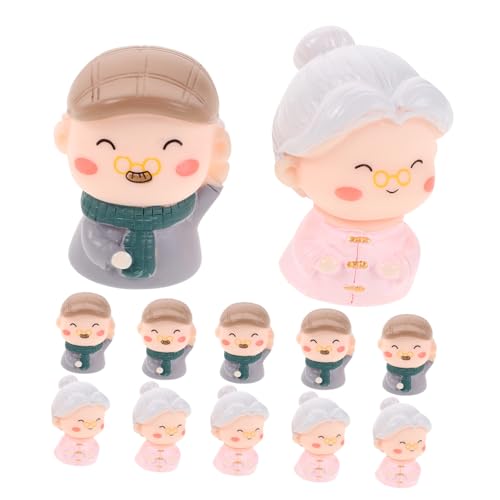 Toyvian 12 Stück Jubiläumskuchen -Ornamente Kuchendekorationen zum Jubiläum Harz Paar Cartoon-Kuchen-Topper Kuchen -Toper -Figuren Cupcake-Topper zum Jubiläum Paar-Skulptur-Dekor von Toyvian