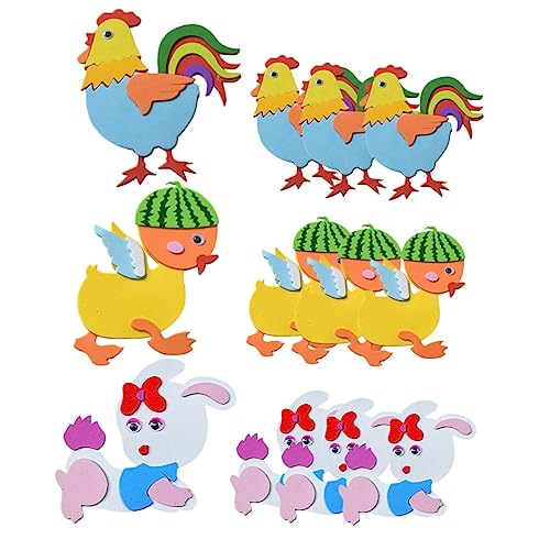 Toyvian 12 Stück Kaninchen-Schaum-Aufkleber kinderzimmer wanddeko wandpolsterung kinderzimmer Wand Stickers Easter Decoration Kindergartenaufkleber Selbstklebende Aufkleber Eva-Schaum von Toyvian