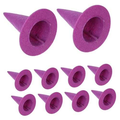 Toyvian 12 Stück Mini Filz Hexenhüte in Halloween Flaschenverschlüsse und Tischdekoration Langlebige Party Accessoires für DIY Basteln Kostümzubehör und Festliche Halloween Feiern von Toyvian