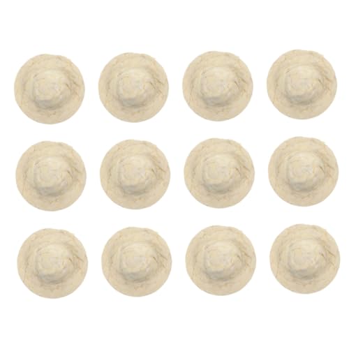 Toyvian 12 Stück Mini-Strohhut Party Mini-puppenhüte Puppenmütze Selber Machen Kreative Hutverzierung Miniatur-mini-hüte Puppenhausdekor Kleine Hüte Zum Basteln Gewebtes Hutdekor Mini-Hut von Toyvian