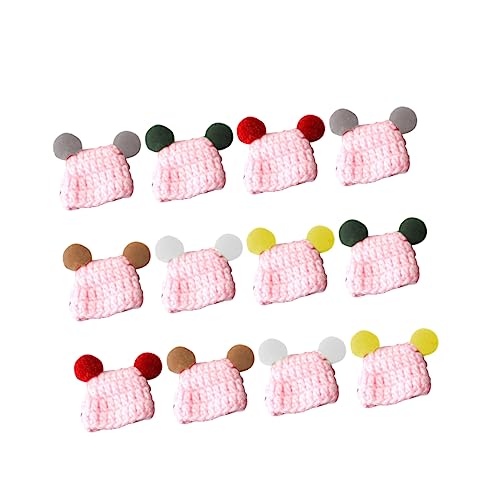 Toyvian 12 Stück Minihut zum Selbermachen Puppe Mini-Hut kleine Hüte Hut Mini Miniaturhüte bastelset basteln für Crafts for Toys gehäkelte Hutdekoration Mini-Strickmütze von Toyvian