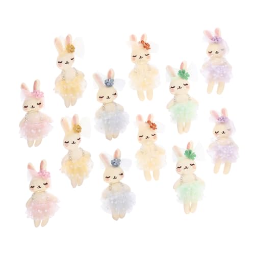 Toyvian 12 Stück Mit Baumwolle ausgestopfte Hasenpuppe Kaninchen Kaninchen Plüschtiere Hase aus Stoff Luxuriöses Stofftier Blumenmädchen Kuhstopftier PP Baumwolle von Toyvian