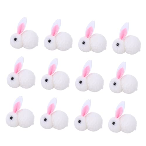 Toyvian 12 Stück Plüschhase weihnachtsdeko Weihnachts Figuren weihnachtsbaumdeko Weihnachts Kaninchen Mini Hasenpuppenverzierung Kleiner Häschenplüsch Weiß von Toyvian