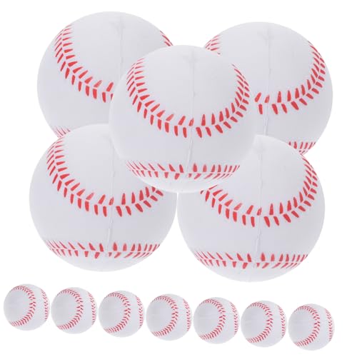Toyvian 12 Stück Schwamm Baseball Stressbälle Für Pit Bälle Weiche Bälle Für Indoor Baseballball Baseball Trainingsball Weiche Kleine Baseballs Trainings Baseballs Weißes von Toyvian