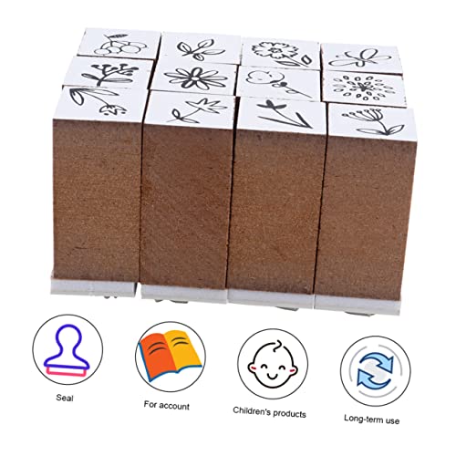 Toyvian 12 Stück Siegel Stempel kinderstempel Bastelzubehör witzig Stempel Motivstempel Kreativstempel Vasenstempel Scrapbooking-Stempel Stamp Holzstempel Handbuch Stempel Protokoll von Toyvian