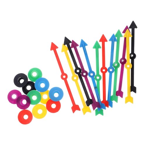 Toyvian 12 Stück Teiliges Bunter Kunststoff Spielpfeile Drehbare Zeiger für Drehscheiben Interaktives Brettspiel Zubehör Leicht für Familien Partys und Lernspiele von Toyvian