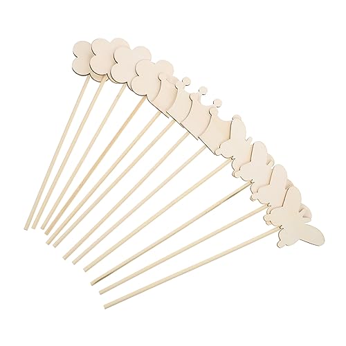 Toyvian 12 Stück Teiliges Holz Zauberstäbe für DIY Feenstäbe zum Basteln und Dekorieren für Kreative Partys und Geburtstagsgeschenke für Verschiedene Designs Schmetterling von Toyvian