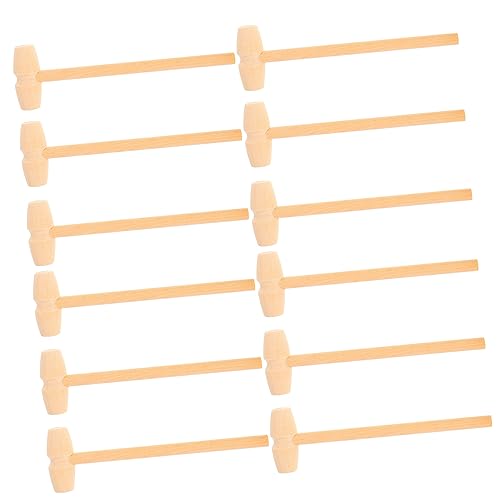 Toyvian 12 Stück Teiliges Holzspielzeug Hammer für Mini Holzschlägel Fördert Hand Auge Koordination und Feinmotorik Lustiges Kinderspielzeug für Jungen und Mädchen Sicher und Robust von Toyvian