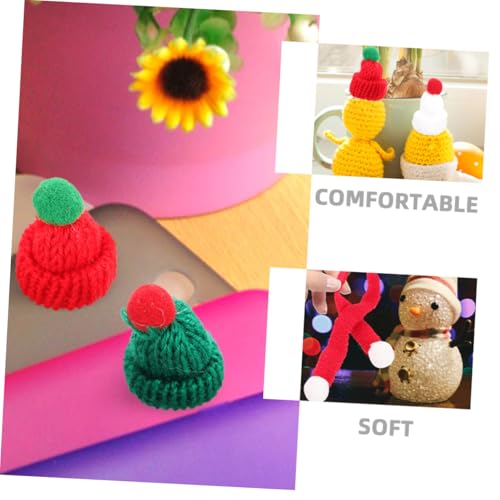 Toyvian 12 Stück Teiliges Mini Strickset Weihnachtsmütze und Schal Handgestrickt Bunte Mini Hüte mit Schals für Weihnachtsdeko Flaschen Puppen DIY Vielseitig für Festtagsdekorationen von Toyvian