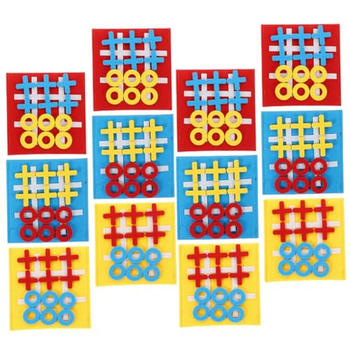 Toyvian 12 Stück Teiliges Mini Ticktacktoe Brettspiel aus Sicherem Filz Farbenfrohes Lernspielzeug für Fördert Logisches Familienspiel und Pädagogisches von Toyvian