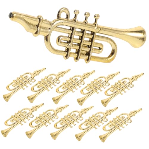 Toyvian 12 Stück Teiliges Miniatur Musikinstrumenten Kunststoff Trompete Weihnachtsbaumdeko DIY Kranz Zubehör Musik Ornamente für Festliche Wohnraumdekoration von Toyvian