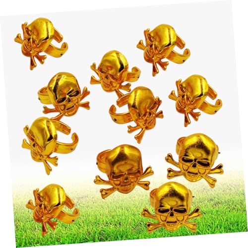 Toyvian 12 Stück Teiliges Piratenringe Goldene Schädel Ringe Halloween Kostüm Performance Requisiten für Jungen Mädchen Piratenparty Toyvian 12 Stück Teiliges Piratenringe Goldene Schädel Ringe Halloween Kostüm Performance Requisiten für Jungen Mädchen Piratenparty von Toyvian