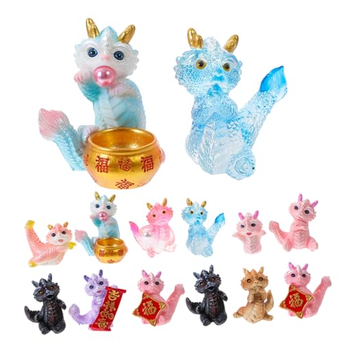 Toyvian 12 Stück Teiliges Resin Drachenfiguren Jahr des Drachen Miniatur Desktop Ornamente Bunte Handgefertigte Deko für Puppenhaus Toyvian 12 Stück Teiliges Resin Drachenfiguren Jahr des Drachen Miniatur Desktop Ornamente Bunte Handgefertigte Deko für Puppenhaus von Toyvian