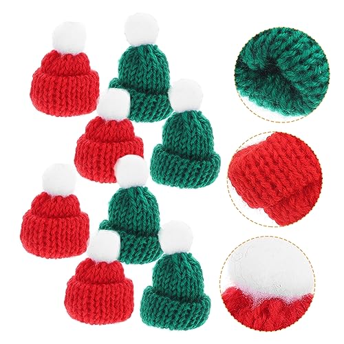 Toyvian 12 Stück Teiliges Weihnachtsmützen Gestrickte Flaschenhüte in Rot und Grün Dekorative Miniatur Hüte für Flaschen DIY Basteln Winterliches Design Langlebig und Detailreich von Toyvian