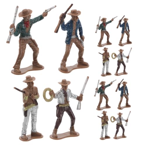 Toyvian 12 Stück Teiliges Western Cowboy Figuren Wild West Figuren für Partys Dekorationen und Bildungszwecke für Zuhause und Fördert Interaktion und Kreatives Spiel von Toyvian