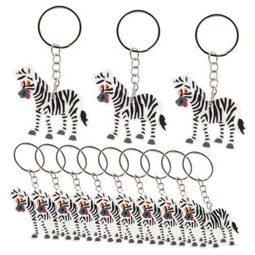 Toyvian 12 Stück Teiliges Zebra Schlüsselanhänger aus Robustem Material Lustige Cartoon Tier Anhänger für Partygeschenk und Taschenanhänger Verspieltes Design für Wilde Tiermottos von Toyvian