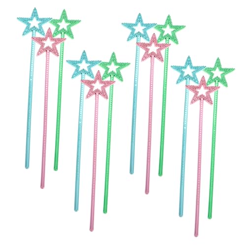 Toyvian 12 Stück Zauberstab für funkeln Stern Kleinkind bunt LED Dekoration bastelset für Kindergeburtstag deko Prinzessinnenstäbe für kleine Mädchen Party Zauberstab Plastik von Toyvian