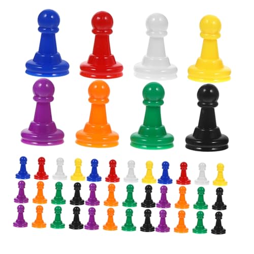 Toyvian 128 Stück Partyspiel -schachstücke Schachbauer Brettspiel-Token Komponenten Für Tischspiele Zubehör Für Brettspiele Tischmarker Farbprüfer Zähler Für Spiele Spielmarken Plastik von Toyvian