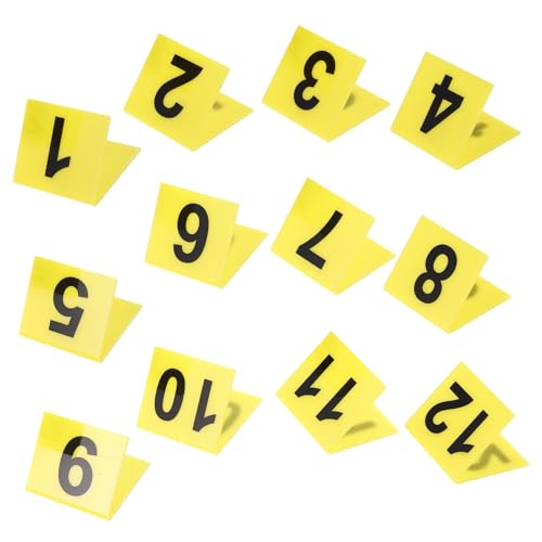 Toyvian 12St Beschilderung Tatort Dekoration Halloween-Zelt doppelseitige Dekoration detektivspiel kriminalfall Halloween Partybedarf Tatortdekorationen Tatort-Requisiten Acryl Yellow von Toyvian