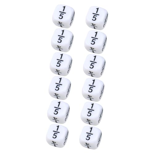Toyvian 12St Würfel jucarii pentru copii die bescherung spielsachen Educational Toys Score Party mitgebsel Spielerisch Lernen kinderspielsachen Bruchteile Plastik Weiß von Toyvian