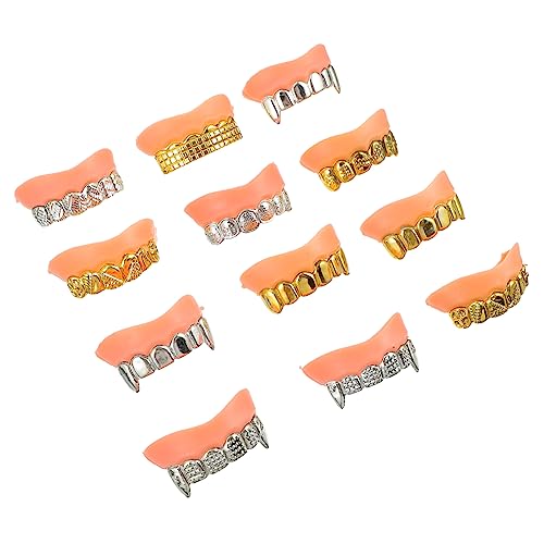 Toyvian 12Stücke Halloween Kostüm Requisiten Realistische Zombie Zähne Falsche Zahnersatz für Cosplay und Partys für Halloween und Scherzartikel von Toyvian
