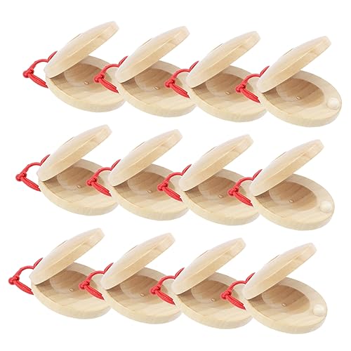 Toyvian 12Stücke Holz Kastagnetten für Musikinstrument zur Musikalischen Früherziehung Klänge für Besondere Anlässe für Kleine Hände von Toyvian