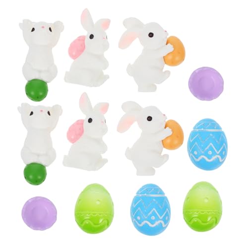 Toyvian 12Stücke Teiliges Osterhasen Figuren Resin Dekoration Für Frühlingsfeste Kuchen Toppers Und Designs Für Besondere Anlässe von Toyvian