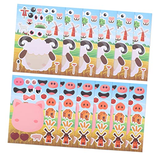 Toyvian 12st Bauernhof Aufkleber Tiergesichtsaufkleber DIY -Aufkleber Tiergesicht-montageaufkleber Tiere Aufkleber Kunstaufkleber Tierischer Aufkleber Tieraufkleber Kupferplattenaufkleber Toyvian 12st Bauernhof Aufkleber Tiergesichtsaufkleber DIY -Aufkleber Tiergesicht-montageaufkleber Tiere Aufkleber Kunstaufkleber Tierischer Aufkleber Tieraufkleber Kupferplattenaufkleber von Toyvian