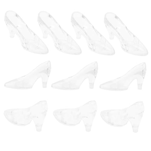 Toyvian 12st Mini-kristallhausschuh Personalisierte Dekoration Mini-Schuhe Doppeltes Lineal Figur Tankdekoration Trendy Miniatur Zubehör Anhänger Thematisiert Tür Desktop-Dekoration Acryl von Toyvian